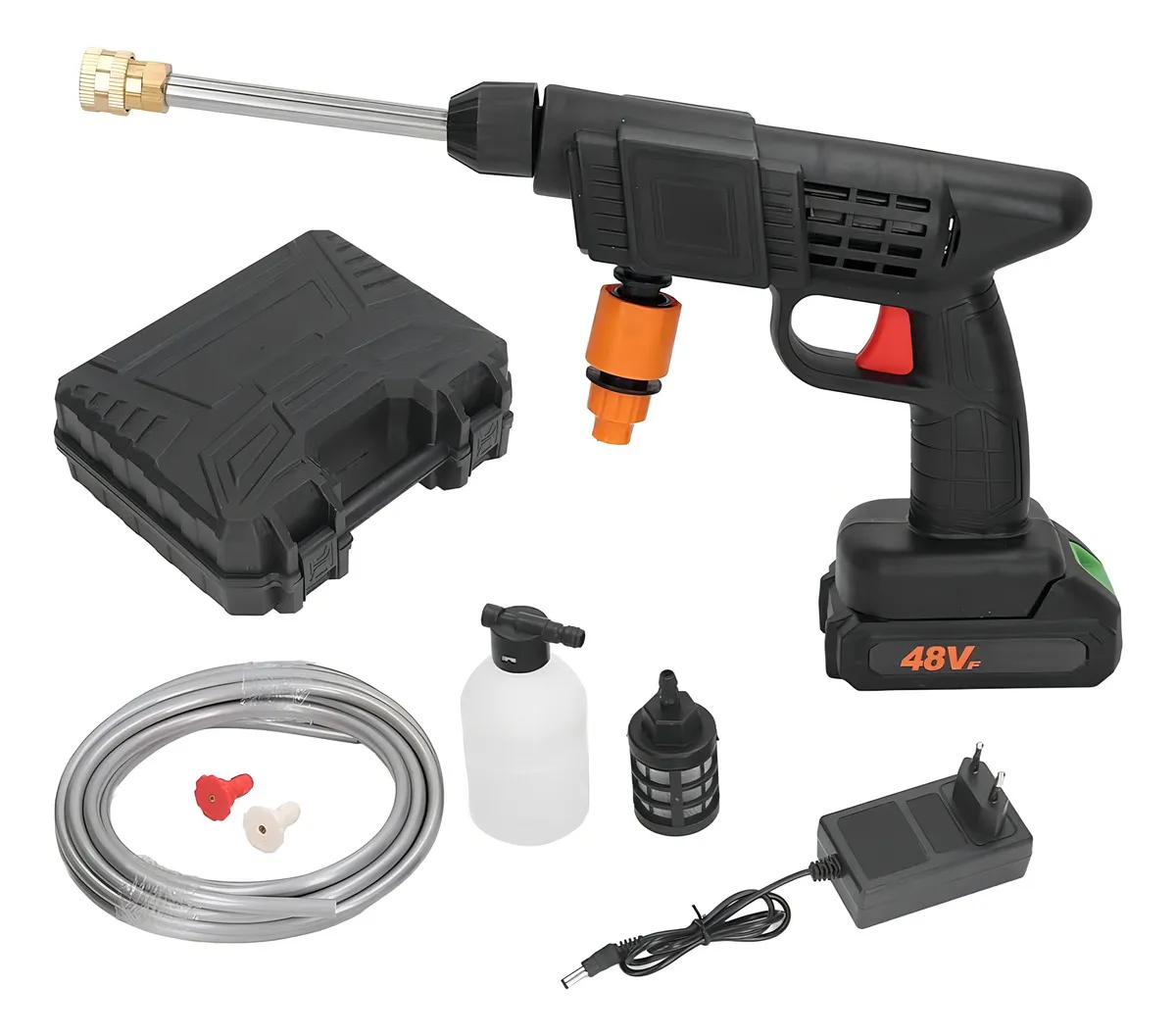 Hidrolavadora Inalambrica Portatil Con 2 Baterias 30 bar Negro 50 Hz / 60 Hz - Imagen 2