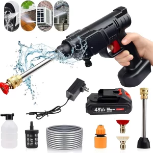 Hidrolavadora Inalambrica Portatil Con 2 Baterias 30 bar Negro 50 Hz / 60 Hz