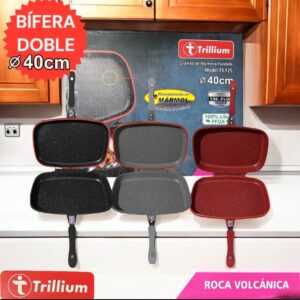 Sartén Bifera Doble Plancha Mármol 40x30 Cm Antiadherente