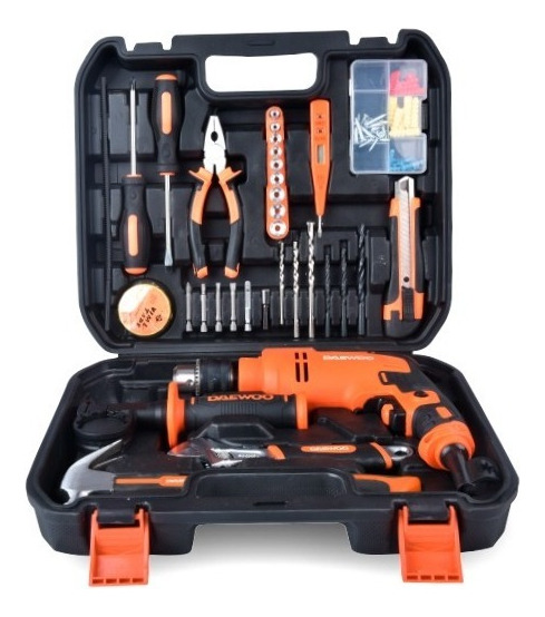 Taladro Percutor Eléctrico De 13 mm Daewoo Daid550k 550w Naranja Con Negro 50 Hz/60 Hz - Imagen 3