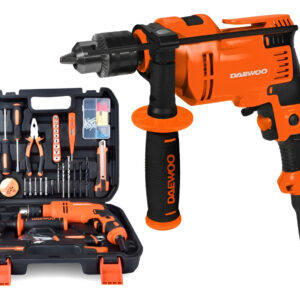 Taladro Percutor Eléctrico De 13 mm Daewoo Daid550k 550w Naranja Con Negro 50 Hz/60 Hz