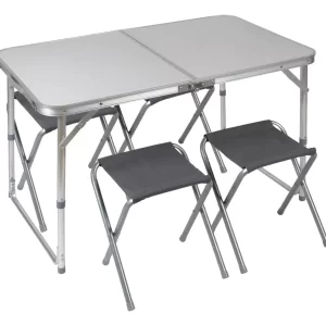 set mesa plegable + banco para camping