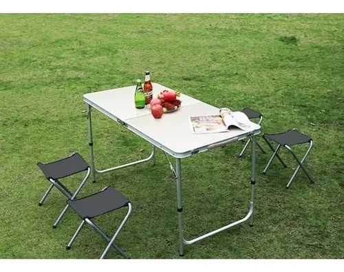 set mesa plegable + banco para camping - Imagen 2